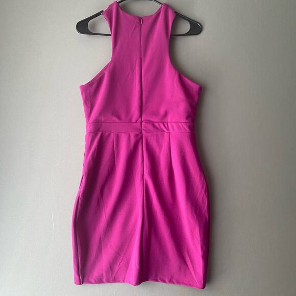 Lulu’s sz L fuchsia halter sheath mini dress - Picture 5 of 8